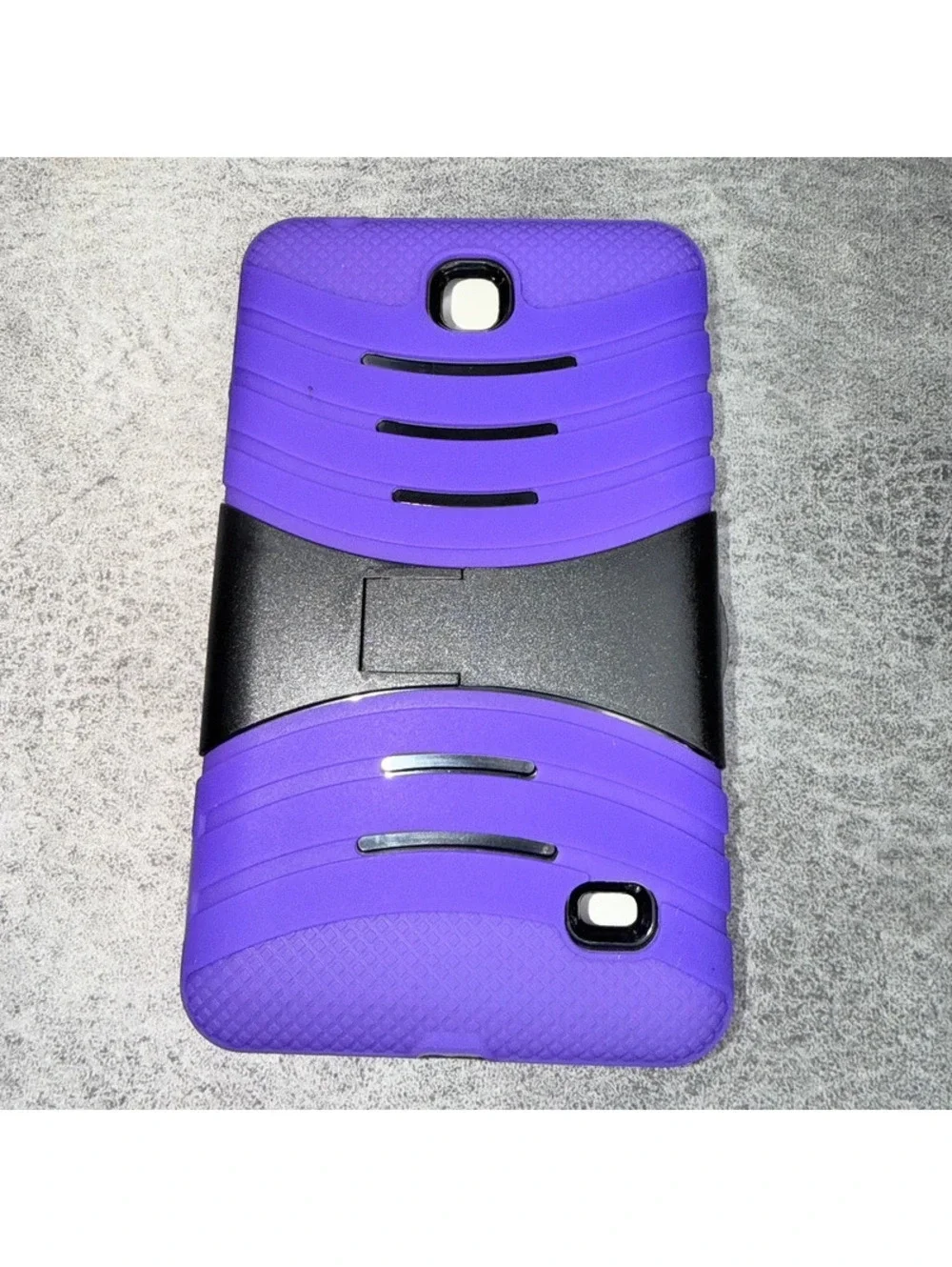 New Samsung Galaxy Tablet 4 7” Purple Black Heavy Duty Protective Case